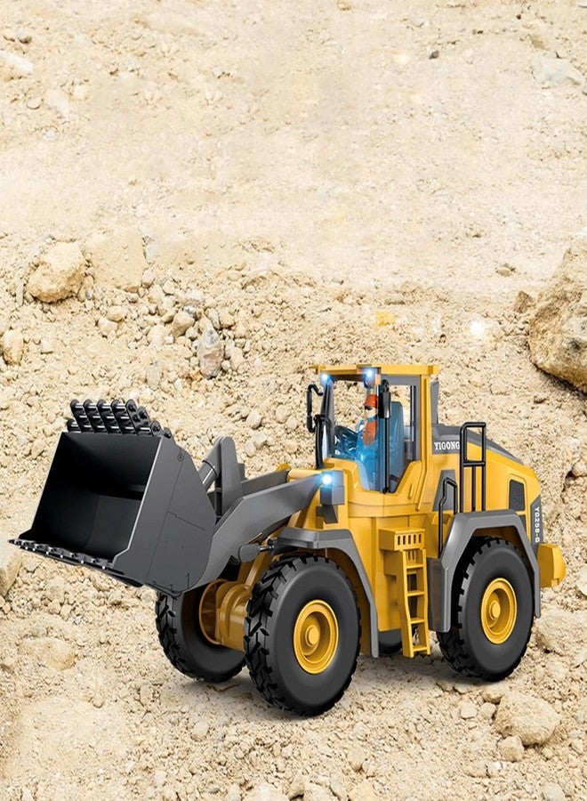 KING FORU 9-Channel Metal RC Wheel Loader - Remote Control Kids Construction Play Toys with Realistic Lights and Sound, 1:20 Scale, Tractor Toys for 3+ Boys, Perfect 2025 Kids Birthday Gift - Image 4